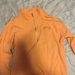 2 plink quarter zips grey and black, and orange